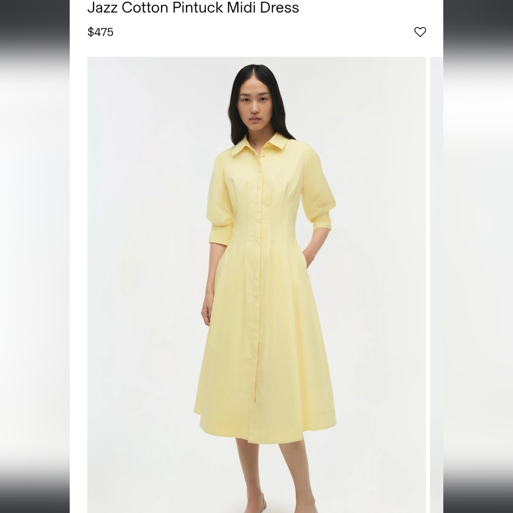 Jonathan SIMKHAI Jazz Cotton Pintuck Midi Dress
